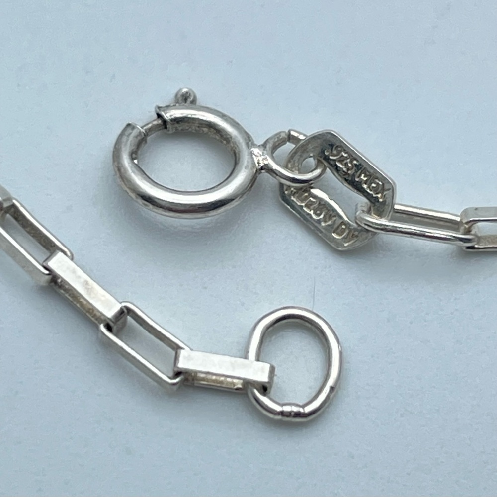 Classic 925 Sterling Silver Rectangular Paperclip… - image 3